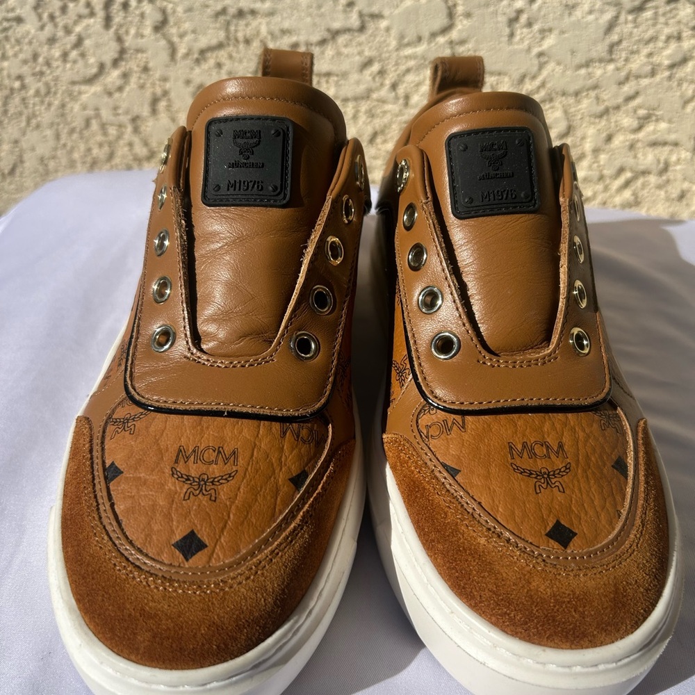 MCM Women’s Tan Leather Sneakers